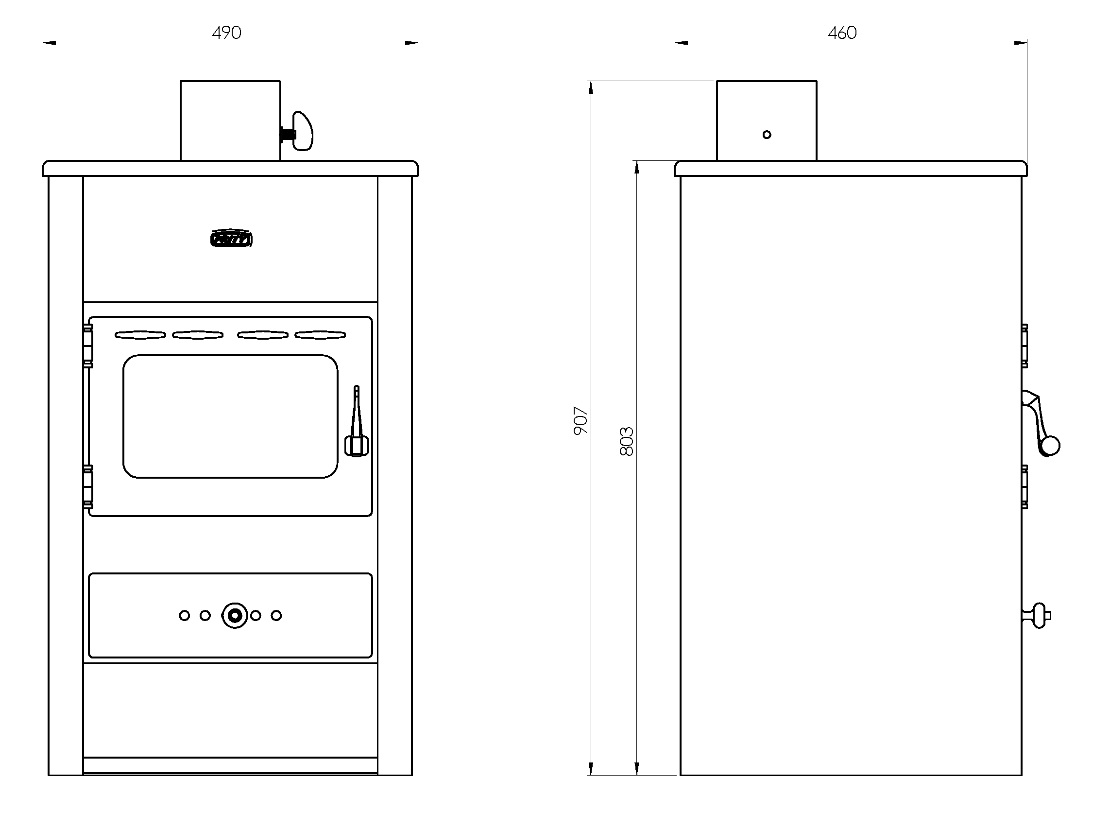 Freistehende Kaminöfen Prity K2, 10 kW